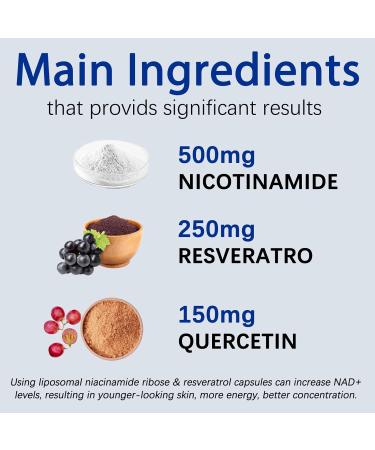 Beravia Health Nad + Supplement Nad Advanced Supplements for Women & Men - With Nicotinamide Resveratro Quercetin Skin & Body Anti-Aging Support - 60 Capsules (2 Bottle) - Buy Online on GoSupps.com