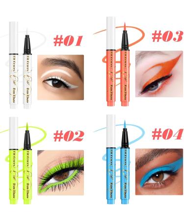 Liquid Eye Liner - Long Lasting Matte Liquid Eye Liner | 12 Colors UV Neon Liquid Eye Liner Set Festival Accessories Makeup Kit Pigmented Graphic Liners for Eye Makeup - Buy Online on GoSupps.com