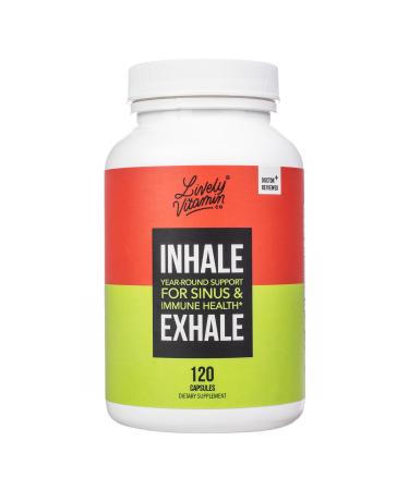 LIVELY VITAMIN CO. Inhale Exhale - Helps Calm Allergies - Itchy Watery Eyes - Allergy Symptom Relief - Nasal Congestion - Clear Breathing - Allergic Response - Coughing - Sneezing - 120 Capsules