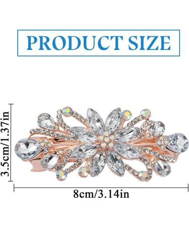 Flower Hair Clips Vintage Flower Hair Barrette Clips Bridal Wedding Hair Pins Sparkly Rhinestone Hair Clips Metal Spring Hair Barrette Clips for Women and Girls (White) - Buy Online on GoSupps.com
