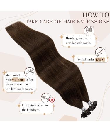Hetto Real Hair Extensions - Brown Remy Hair Bonding 35cm 50g 14 Inch #4 - Buy Online on GoSupps.com