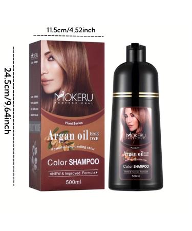 500ML Argan Oil 3-in-1 Hair Color Shampoo for Gray Hair - Light Brown Instant Dye for Men & Women - Buy Online on GoSupps.com