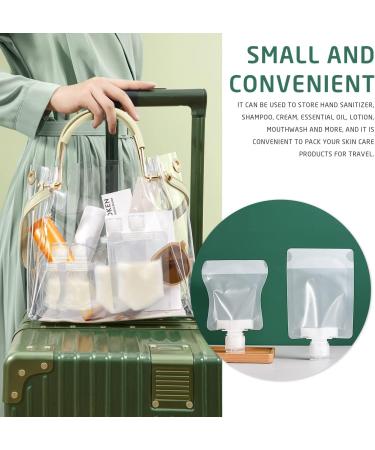 15 Pack Portable Travel Fluid Bags Plastic Stand Up Nozzle Pouches Clear Flip Top Packaging Bags For Lotion Shampoo Conditioner Shower Gel Hand Soap with Labels and Funnel - Buy Online on GoSupps.com