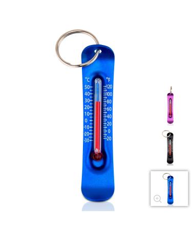 Sun Company Brrr-ometer - Snowsport Zipperpull Thermometer | Skiing & Snowboarding Thermometer for Jacket, Parka, or Pack Blue