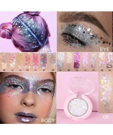 FAEYLI 14 Color Glitter Eyeshadow - Waterproof, Long-Lasting & High Pigment Shiny Eyeshadow | DSJCFYY-08 - Buy Online on GoSupps.com