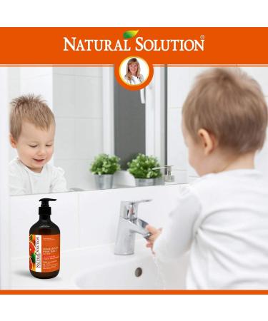 Natural Solution Hand Wash, enriched with moisturizing blood orange and Himalayan pink salt, comes in a 14 oz bottle (Pack of 3) for gentle cleansing and hydration - Buy Online on GoSupps.com