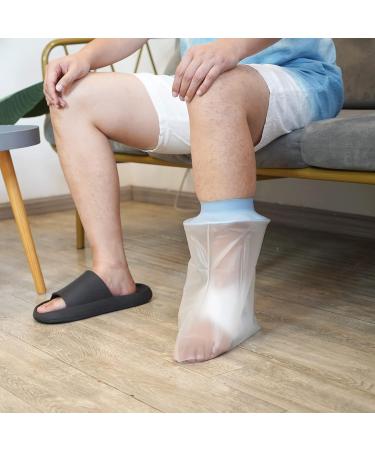 EVERCRYO Waterproof Adult Ankle Cast Cover - Reusable Bandage Protector for Shower Bath - Watertight Protection for Broken Foot Ankle - Blue - Buy Online on GoSupps.com
