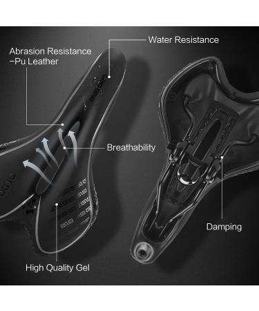 OUXI Comfort Gel Bike Seat for Men and Women - Soft Padded Saddle with Shock Absorption - Waterproof Replacement for MTB, Road, and Exercise Bikes - Buy Online on GoSupps.com