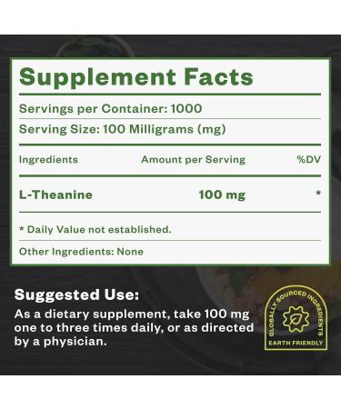 Purisure L-Theanine Powder 100g | Relaxation & Focus Supplement | Calm Inducing Formula | Cognitive Function Support - Buy Online on GoSupps.com