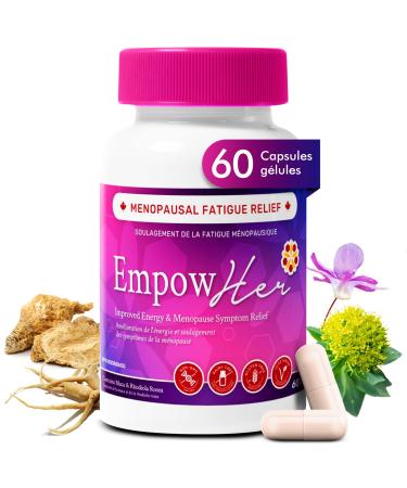 Rhoziva EmpowHer. Menopause Supplements With Maca For Women. Rhodiola Rosea Siberian Ginseng Horny Goat Weed. Vitamin C Vitamin B12 Vitamin E Vitamin B6. Gluten-Free. Non Gmo. 60 Capsules
