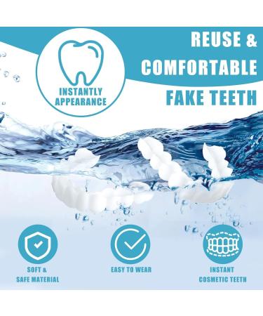 Instant Cosmetic Veneers & Temporary Teeth Upper & Lower Denture Set for Whiter Smiles | Comfort Dental Solution for Men & Women - Buy Online on GoSupps.com