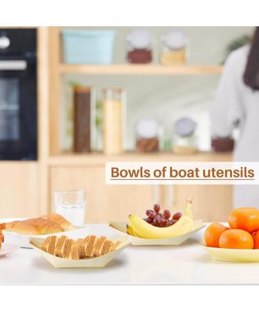 Firstrays 50x Finger Food - Bowls Boat" Biodegradable Wood 11 cm x 6.5 cm - Buy Online on GoSupps.com