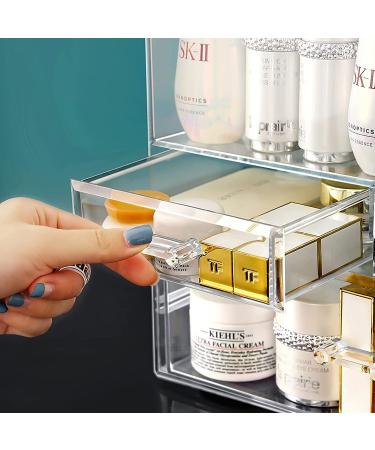 Large Acrylic Makeup Storage Drawers Cabinet Cosmetic Organizer Skincare Display Case Beauty Vanity Accessories Countertop Organizer Dustproof (14"H x11.8"W x 6.9"D) 11.8in*14in* 7in - Buy Online on GoSupps.com