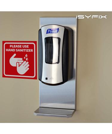 iSYFIX Hand Sanitizer Signs Stickers - 4 Pack 6x6 Inch - Premium Red Vinyl Labels - Weatherproof for Indoor & Outdoor Use - Buy Online on GoSupps.com