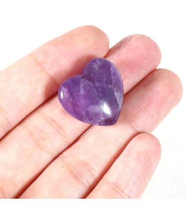 Soulnioi Mini Amethyst Heart Stone - 20mm Tumbled Worry Stone for Reiki Meditation and Stress Relief - Buy Online on GoSupps.com