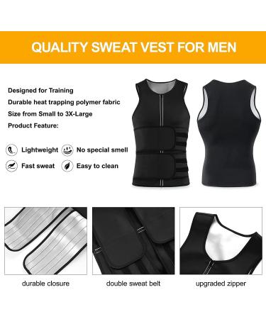Kumayes Men's Sauna Sweat Vest - Neoprene Fitness Corset & Shapewear | XXL Black for Weight Loss & Belly Slimming - Buy Online on GoSupps.com