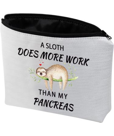 Diabetes Awareness Sloth Makeup Bag | Diabetic Support Gift | Cute Cosmetic Bag for Sloth Lovers - Buy Online on GoSupps.com