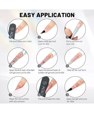 Aokitec Builder Nail Gel 15ml Clear Gel Builder for Nails 7-in-1 Nail Extension Gel in Bottle Hard Gel for Nail Strengthen & Repair Adheasive Rhinestones Nail Art Design for Nail Salon Home DIY Gift - Buy Online on GoSupps.com