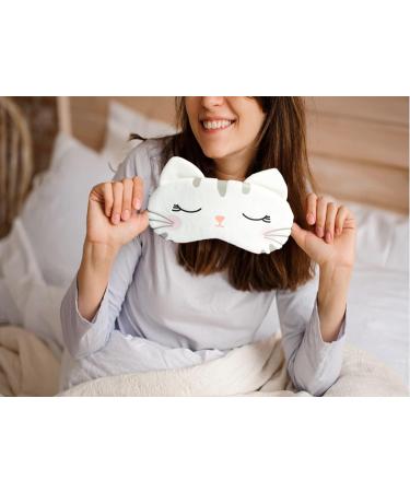 Cute Cartoon Cat Eye Mask - Super Soft Lightweight Eye Cover for Sleep | Funny Eye Mask for Women, Men & Kids - Buy Online on GoSupps.com