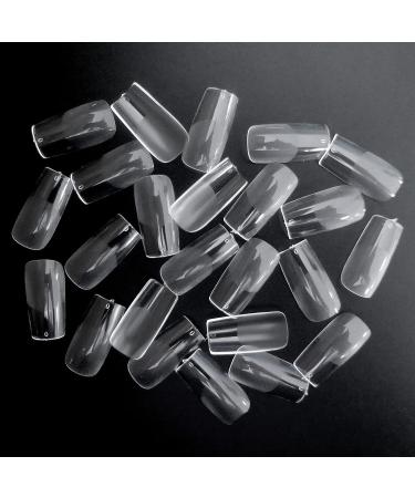 Medium Square Clear Fake Nail Tips - 600pc Full Cover Acrylic False Nails for Salon & Home Manicures - Buy Online on GoSupps.com