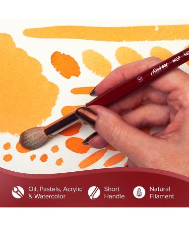 Silver Brush Limited Silver Mop Round Paintbrush - Size 20 | Short Handle | For Oil, Acrylic, Watercolor - Buy Online on GoSupps.com