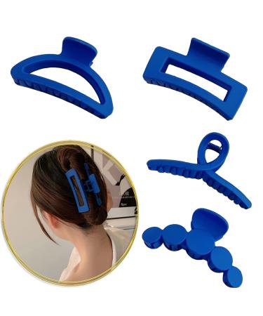 4 Pack Large Hair Claw Clips Hair Clips for Women & Girls Rectangle Hair Clips for Women Thick Hair & Thin Hair(Blue)