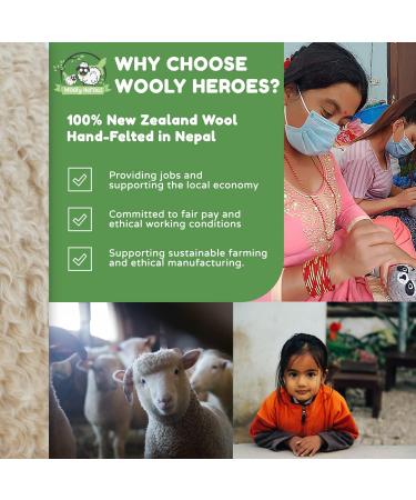 Wooly Heroes Dryer Balls - 100% Organic Wool - Eco-Friendly & Sustainable - Dry 1,000 Loads (Baby Cow & Friends) - Buy Online on GoSupps.com