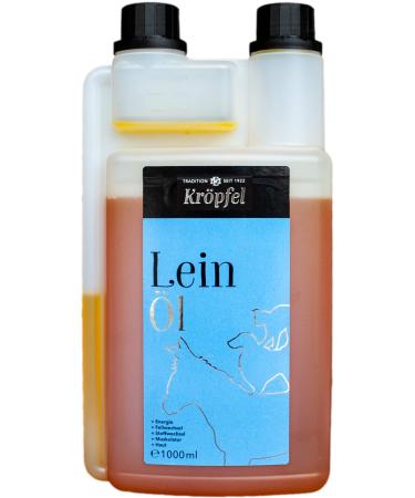 Kr p l Premium linseed oil for animals - 1000ml high -quality oil for horses dog cat - omega 3 - dietary supplement made of cold -pressed flax seeds - Made in Austria - Buy Online on GoSupps.com