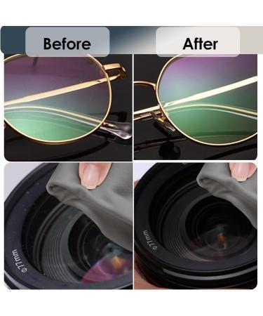 8-Piece Microfiber Cleaning Cloth Set for Glasses Screens & Cameras - 4 Black 2 Gray (20x20 cm) & 2 Gray (30x30 cm) | International Shipping Available - Buy Online on GoSupps.com