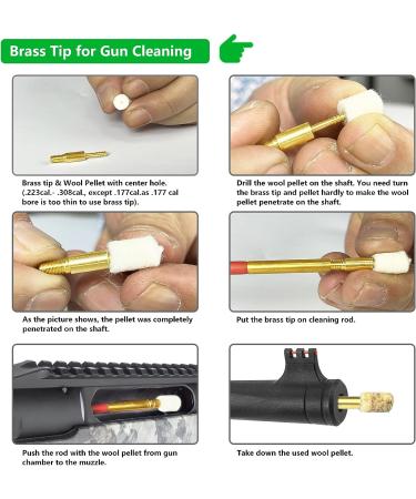Gun Cleaning Felt Pellets Kit with Brass Fitting Shaft - 600/530 cnt for Rifle Airgun - Buy Online on GoSupps.com