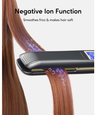 Wavytalk Pro Titanium Flat Iron 2 In 1 Hair Straightener and Curling iron 170 -450 Faster Heating Up Convenient Hair Tools with Dual Voltage LCD Display Matt Black - Buy Online on GoSupps.com