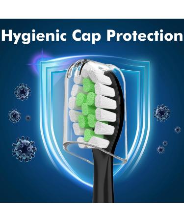 Replacement Toothbrush Heads for Philips Sonicare DiamondClean - Compatible Electric Brush Heads (10 Pack) - Black & Green - Buy Online on GoSupps.com