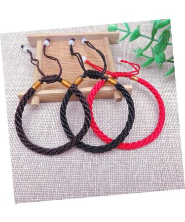 CALLARON 24 pcs Fashion Friendship Women's Wave Bracelet Bead Lucky Bangles Bracelets for Women Bracelet line red Bracelet Hand Strap Accessories Year of Birth Lucky Bracelet 12cm Black - Buy Online on GoSupps.com