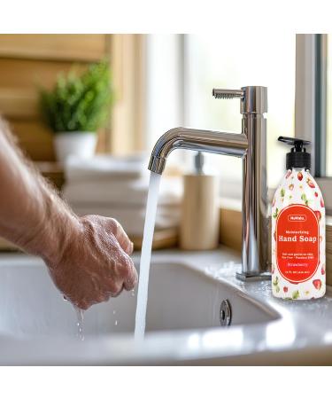 NuValu Liquid Hand Soap Strawberry Scent Moisturizing Hand Wash Gentle Formula for Soft and Clean Hands 14 oz Pump Bottle (1 pack) - Buy Online on GoSupps.com