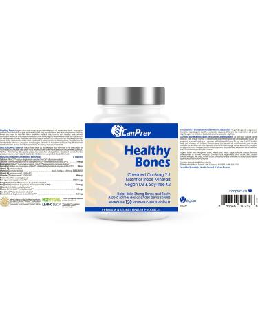 CanPrev Healthy Bones 120 V-Caps 40-Day Supply - Chelated Cal-Mag 2:1 with D3 K2 and Essential Trace Minerals for Bone Health - Includes Zinc Bisglycinate Boron Manganese - Support Bones and Teeth 120 count (Pack of 1) - Buy Online on GoSupps.com