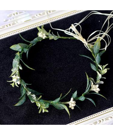 Merroyal Green Flower Crown Eucalyptus Crown Leaf Floral Crown Boho Wedding (Green) - Buy Online on GoSupps.com