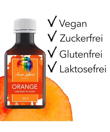 AMOR LABOUR Professional Food Coloring ORANGE 30ml - Ideal for Dough Desserts Muffins & Macarons - Shop Internationally! - Buy Online on GoSupps.com