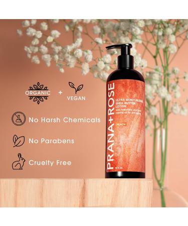 Ultra Moisturizing Shea Butter Lotion with Hyaluronic Acid & Rosehip Oil | Organic Vegan Anti-Aging Body & Hand Lotion 16oz (Peach - Buy Online on GoSupps.com