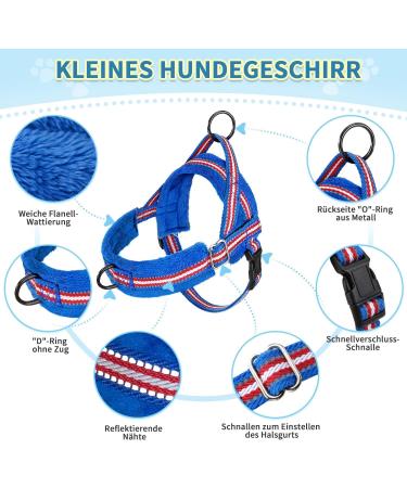 Eyein No-Pull Dog Harness with Leash - Adjustable Reflective Padded for Puppies Small & Large Dogs Cats - Dark Blue XS - Buy Online on GoSupps.com