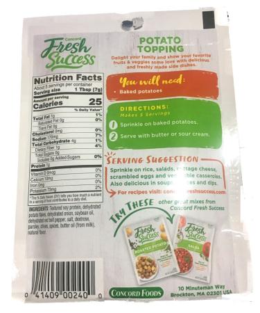 Concord Foods Potato Topping Original 1.1oz Packet (Pack of 6) Potato 1.1 Ounce (Pack of 6) - Buy Online on GoSupps.com