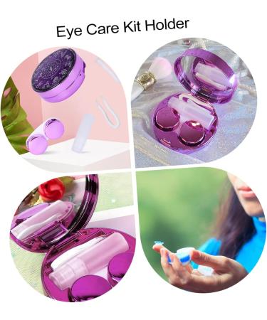 Solustrative Mini Contact Lens Case with Mirror - Violet Purple Pocket Holder & Storage Set | Stylish & Functional Travel Accessory - Buy Online on GoSupps.com