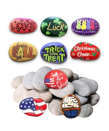 20PCS River Rocks for Painting  YEAHOME All Season DIY Rocks 5 Pounds Smooth Unpolished Stones Kit Assorted Size and Diameter Around 2-3in  Perfect for Painting Art & Crafting  Gift for Kids & Adults - Buy Online on GoSupps.com