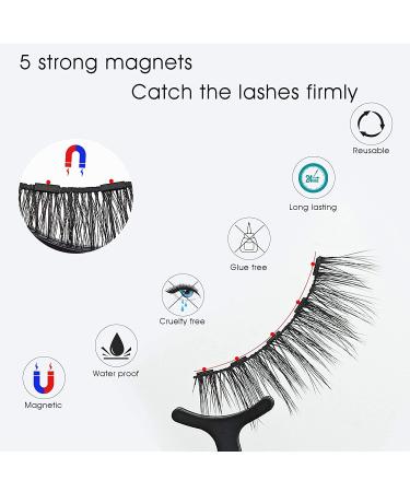 Alcastar Magnetic Eyelashes Kit - Natural, Reusable, Waterproof Magnetic Lashes with Applicator - Cruelty-Free - Long Lasting - 7 Pairs + 2 Tubes - Buy Online on GoSupps.com