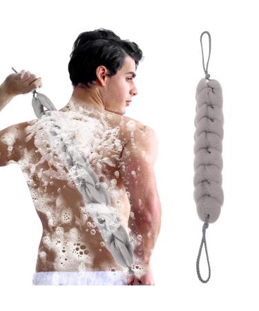 Sibba 1 PC Back Scrubber Shower Body Wash Sponge Loofah Bath Large Long Extended Puffs Stick Exfoliating Washing Removable Head Exfoliate Set Pack Mitts Soft Mesh Stretch Braided Strips Brush - Buy Online on GoSupps.com