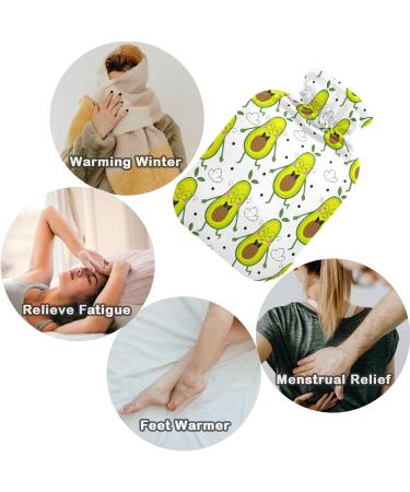 Naanle Cute Happy Avocado Heat Bottle - 1L Transparent Hot Water Bottle for Bed & Pain Relief | Hand & Feet Warmer | Heat & Cold Therapy - Buy Online on GoSupps.com