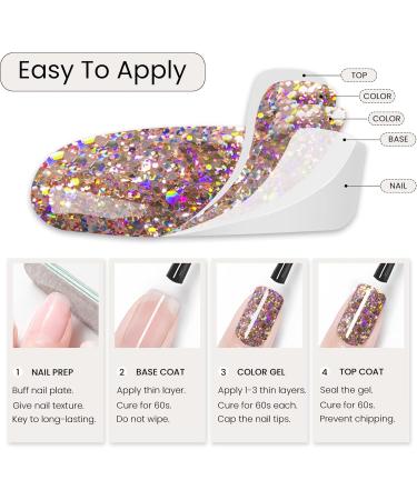 MAYCHAO 15ML Glitter Gel Nail Polish 1Pc Princess Glitter Gel Nail Polish Soak Off UV LED Nail Gel Polish Nail Art Starter Manicure Salon DIY at Home 0.5 OZ - Buy Online on GoSupps.com