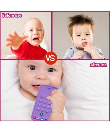 Remote Control Shape Baby Teething Toys - 2 Pack Silicone Teether for Boys and Girls (Black+Purple) - Buy Online on GoSupps.com