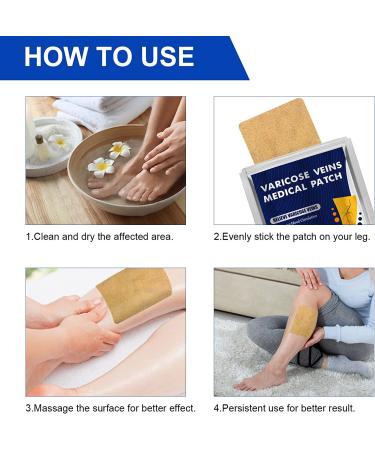 EFINITYER Varicose Veins Treatment Patch - Promotes Metabolism, Improves Blood Circulation, Relieves Heavy Tired Legs - Yellow (12 Pcs) - Buy Online on GoSupps.com