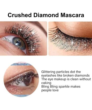 Diamond Glitter Mascara Long Lasting Curl Thick Extension Shiny Mascara Quick Drying Waterproof Shimmer Eye Lash Makeup 8ml - Buy Online on GoSupps.com