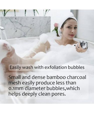 Eco-Friendly Bamboo Bath Loofahs - 4 Packs Exfoliating Shower Sponges | Skin Cleansing & Soothe (60g each, Black) - Buy Online on GoSupps.com